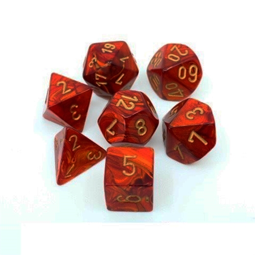 Scarab Scarlet Gold  - Polyhedral Rollespils Terning Sæt - Chessex